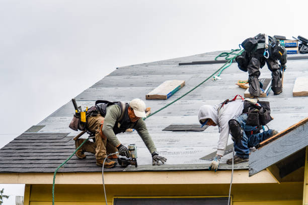 Professional Gutter Installation technician working in Harrison, MI